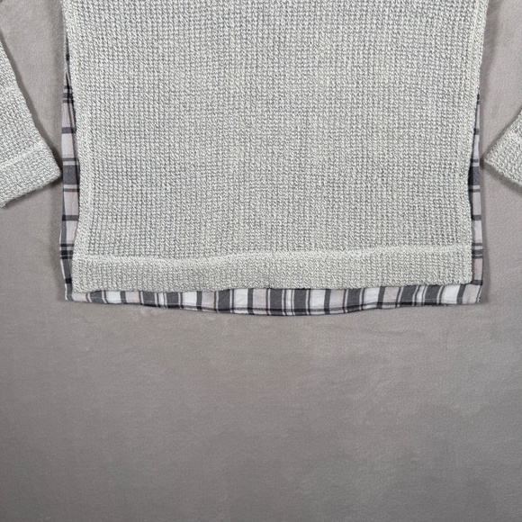 Sactuary Sweater Womens Small Light Gray Plaid Lined Long Sleeve Wool Blend - Picture 10 of 15